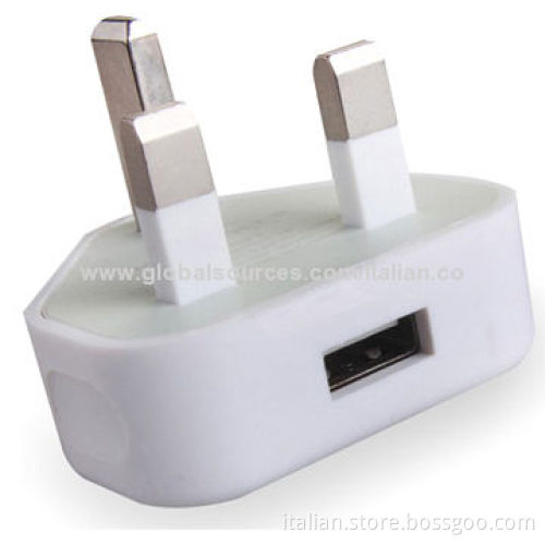 1A UK Plug Charger with USB Port, CE, RoHS and FCC Marks